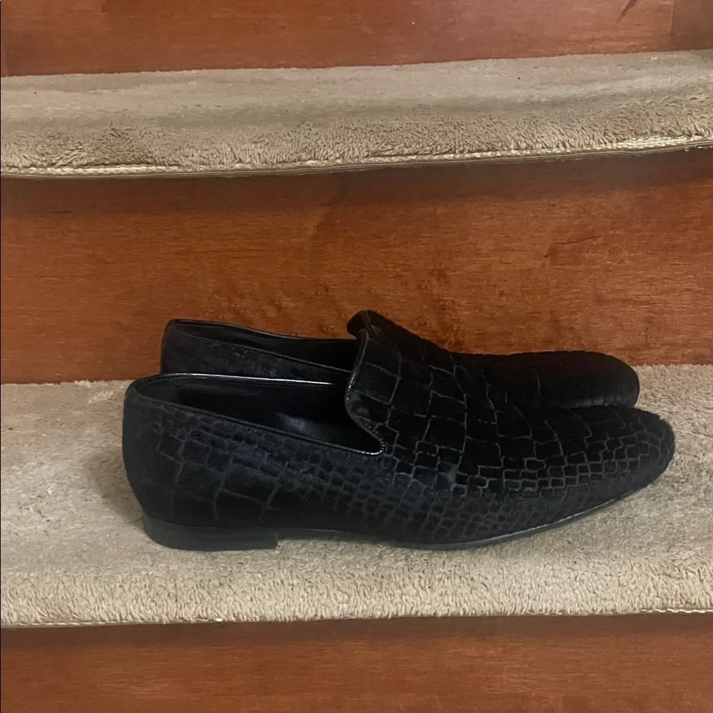 Jimmy Choo Black Textured Loafers